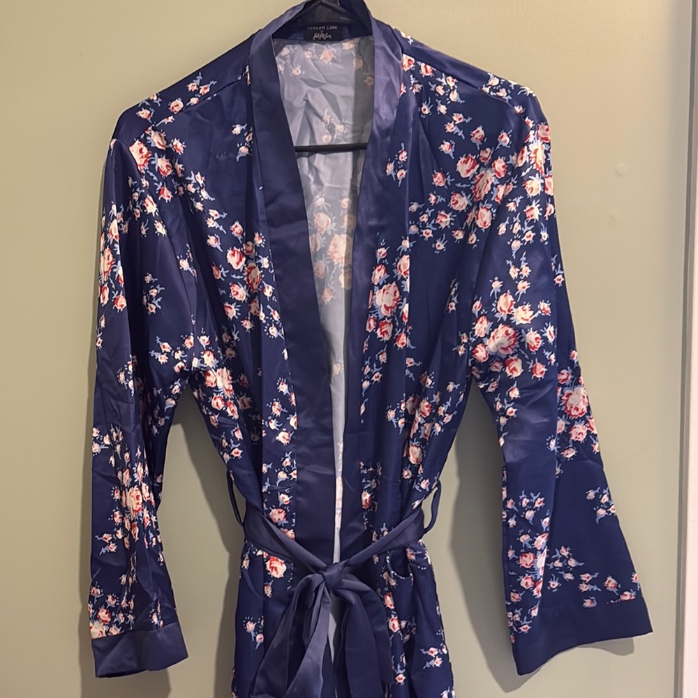Floral Satin Kimono Robe